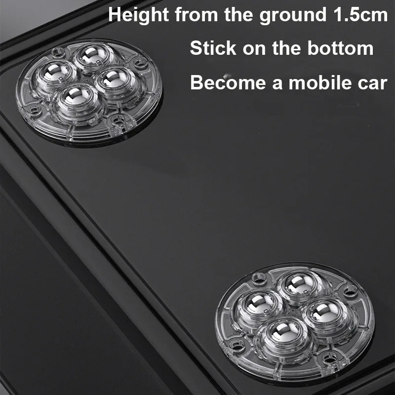  Punch-Free Swivel Casters, 4-Ball Heavy Duty Wheels (30KG Load) for DIY Moving Boxes and Cabinets