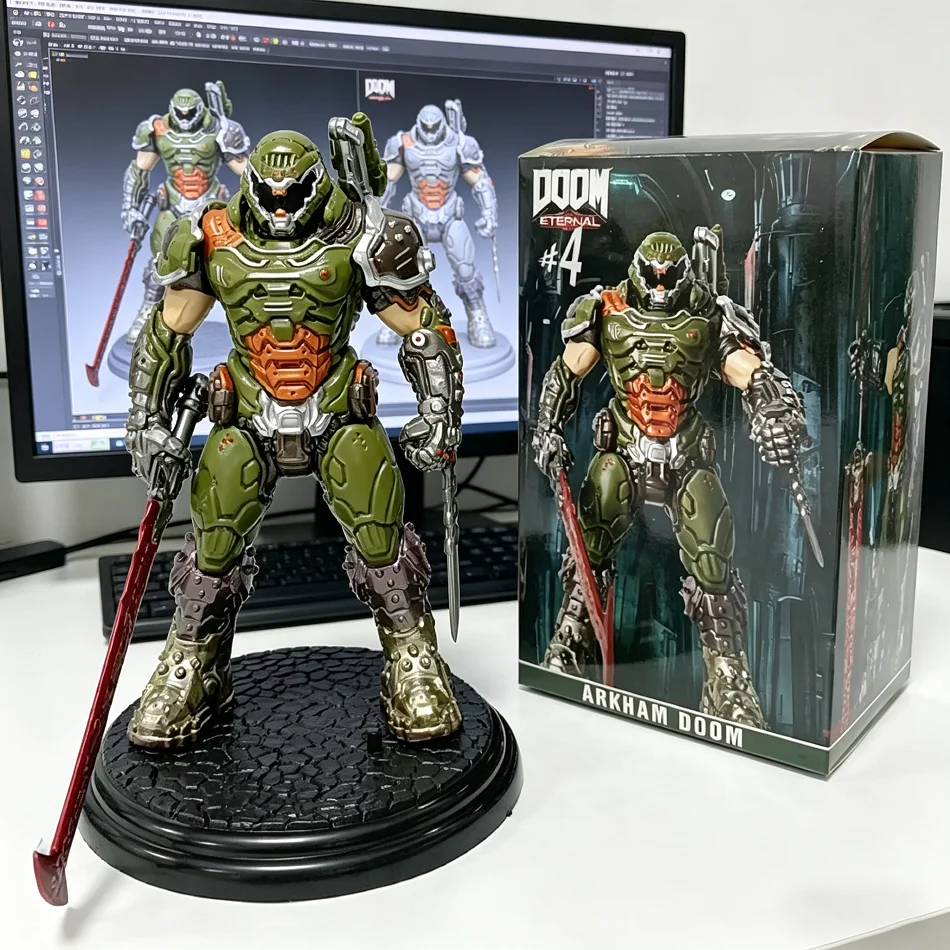Figura de acción Doom Eternal Doom Slayer Arkham, modelo de personaje de juego coleccionable, adorno de escritorio, juguete para coleccionistas y fanáticos del juego