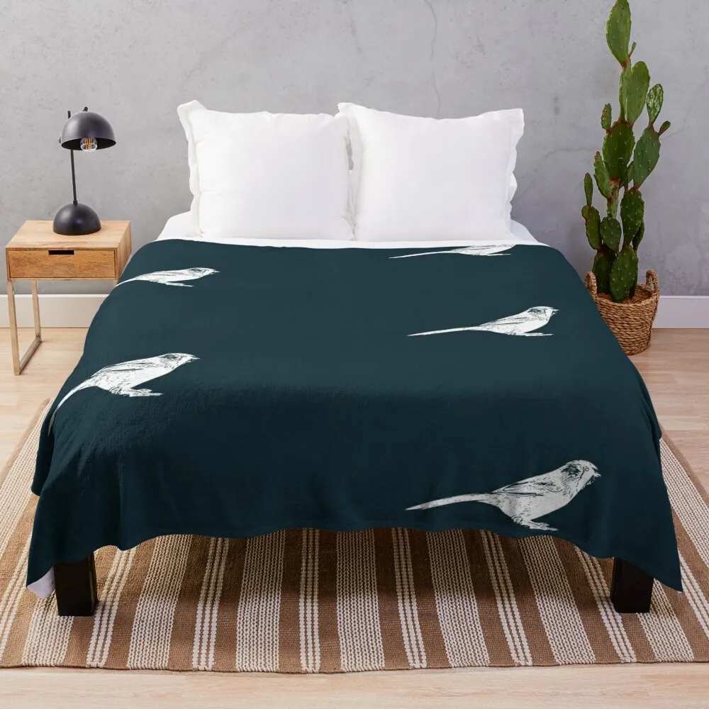 Bearded Reedling White Design Throw Blanket Hairys Thins Designers Blankets