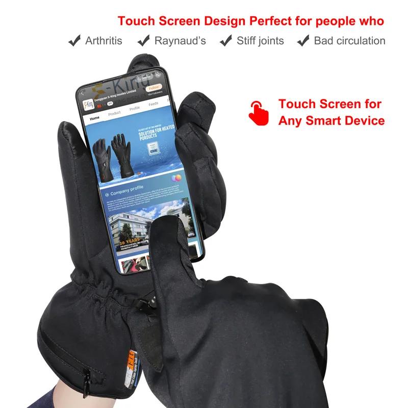مصنع بطارية قابلة للشحن قفازات الشتاء تسخين كهربائي ركوب الدراجات الصيد الحصان التزلج قفازات التدفئة الكهربائية