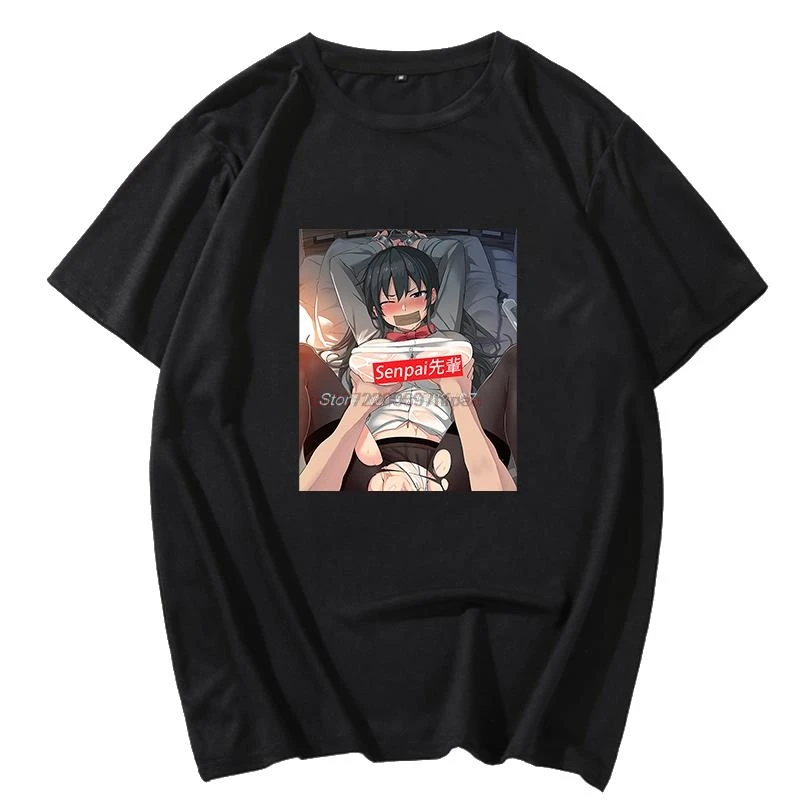 

Хентай Сэмпай Забавные футболки с рисунком аниме Хлопковые футболки с короткими рукавами Новые летние рубашки и футболки Мужская футболка с принтом