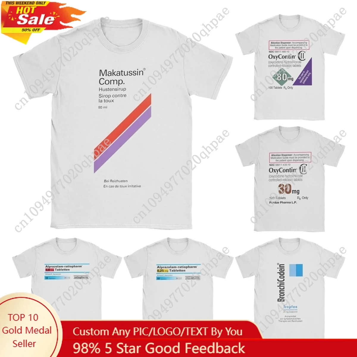 

Men T-Shirts Makatussin Comp 80ml Label Vintage Cotton Tee Shirt Short Sleeve Funny T Shirts Crewneck Clothes Summer