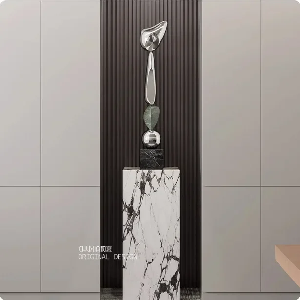 DSA light luxury entrance niche slender vertical height ornament under the stairs of the hotel sales office model room living