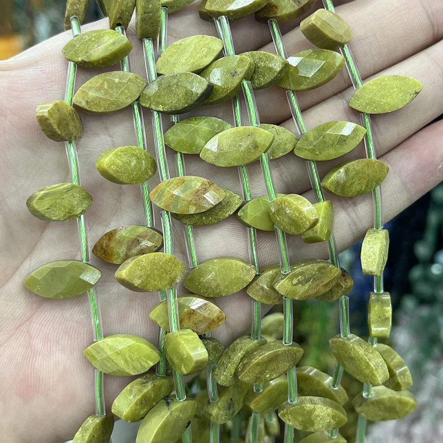 

Натуральный зеленый австралийский драгоценный камень, ограненный, в форме листа, россыпью, для изготовления ювелирных изделий, DIY, ожерелья, браслета, 15 дюймов, 8x16,5 мм