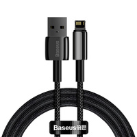 Baseus Tungsten 2.4 A USB Lightning Cable, 1m Black Fast Charging and Data Transmission