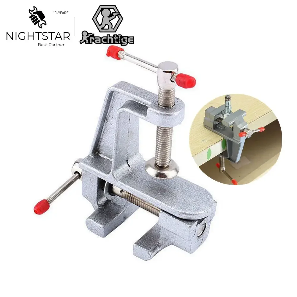 3.5Inch Aluminum Miniature Small Jewelers Hobby Clamp on Table Bench Vise Mini Tool Vice Muliti-Funcational for DIY Woodworking