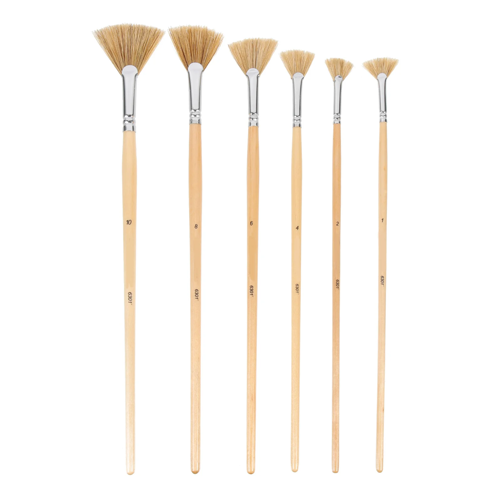 

6Pcs Fan Shape Oil Painting Brushes Multi-Function Wear-Resistant Paint Supplies Ergonomic Daily Watercolor Drawing Professional