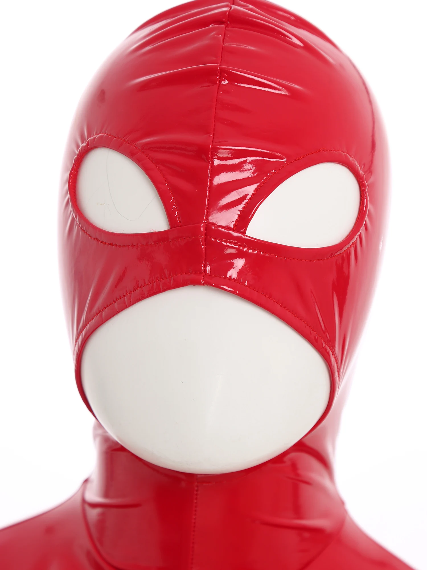 Männer Stilvolle Maske Mit Kapuze Crop Tops Glänzend Nabel Ausgesetzt Mini Tank Top für Raves Party Halloween Party Raves Cosplay Crop Tops