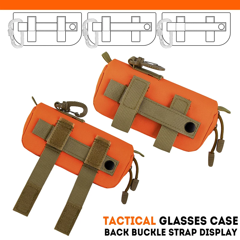 Tactical MOLLE Sunglass Case Semi-Hard Shell Eyewear Pouch with Clip Anti-Crush & Universal Fit for Glasses & Sunglasses image 5