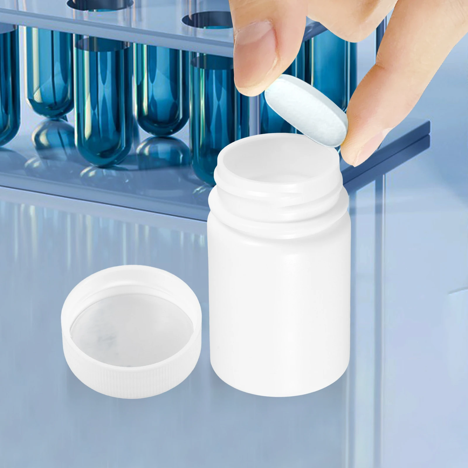 

10 Pcs Medicine Bottles Capsules Storage Containers Round Solid Sealed Safe Travel Samples Lab Bottle Container ganizer