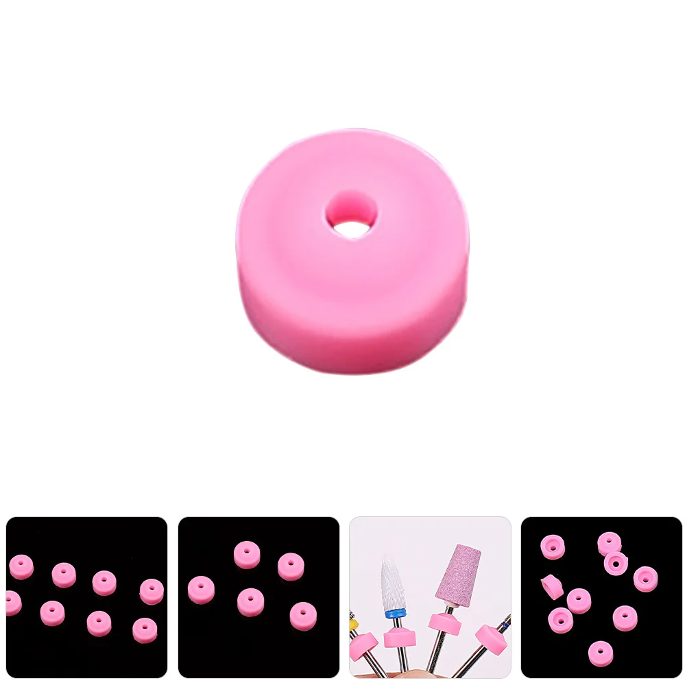 20 قطعة مسمار الحفر مجمع الغبار سيليكون يغطي للأظافر الاكريليك الكهربائية مسمار غطاء المجلد مانيكير أداة رأس مطحنة درع #1