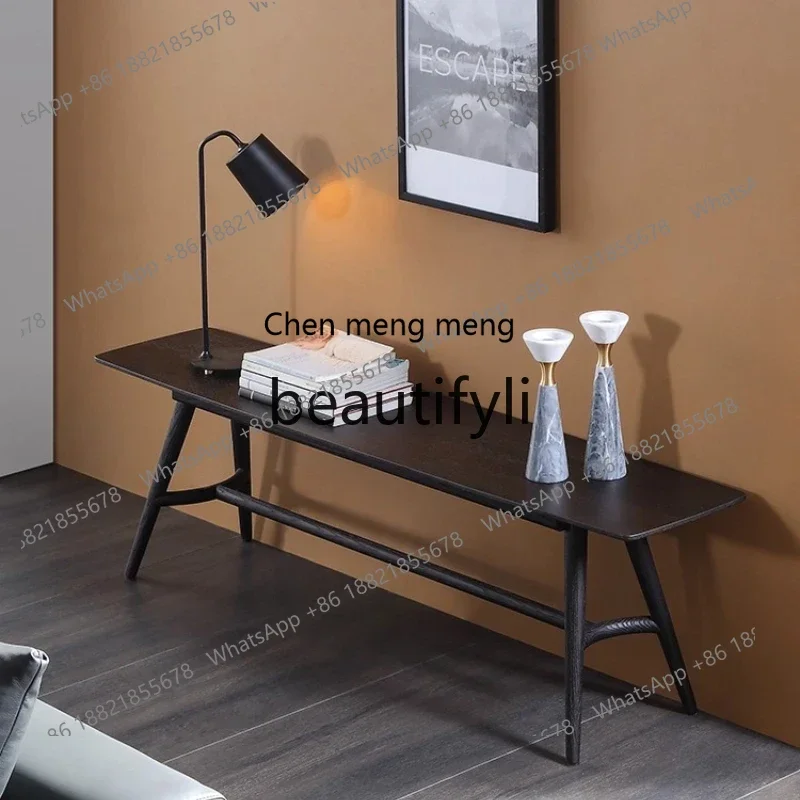 X FH  Italian Modern Living Room Storage Rack Long Side Table Minimalist New Chinese Style Solid Wood Entryway Table
