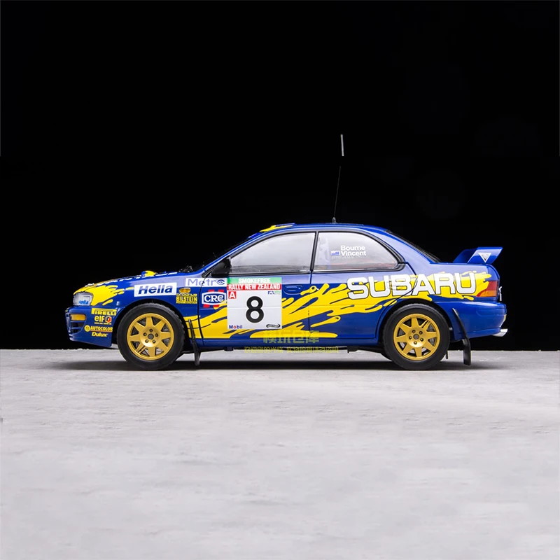 Diecast 1:18 Scale Subaru Impreza WRC Rally 1997 New Zealand Station Simulation Alloy Car Model Display Collectible Souvenir