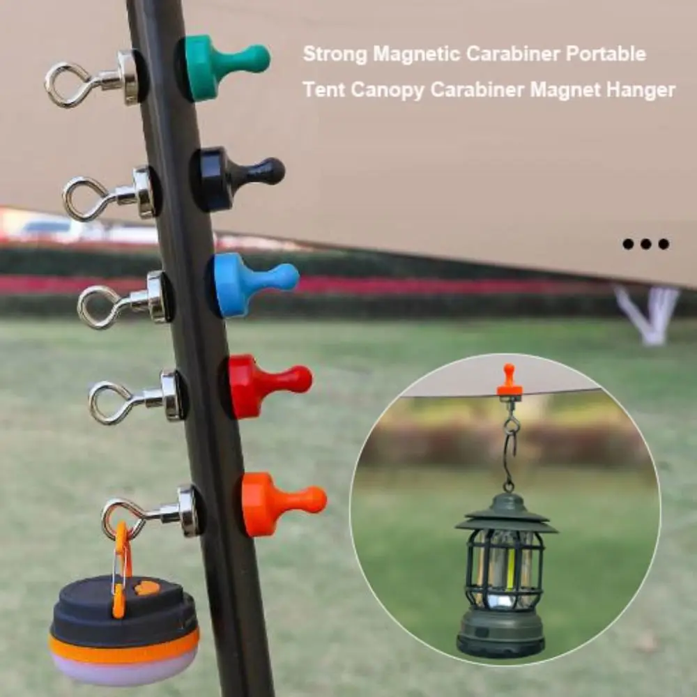

New Portable Strong Magnetic Carabiner 30*120mm 5 Colors Tent Canopy Carabiner Strong Magnetic Hooks