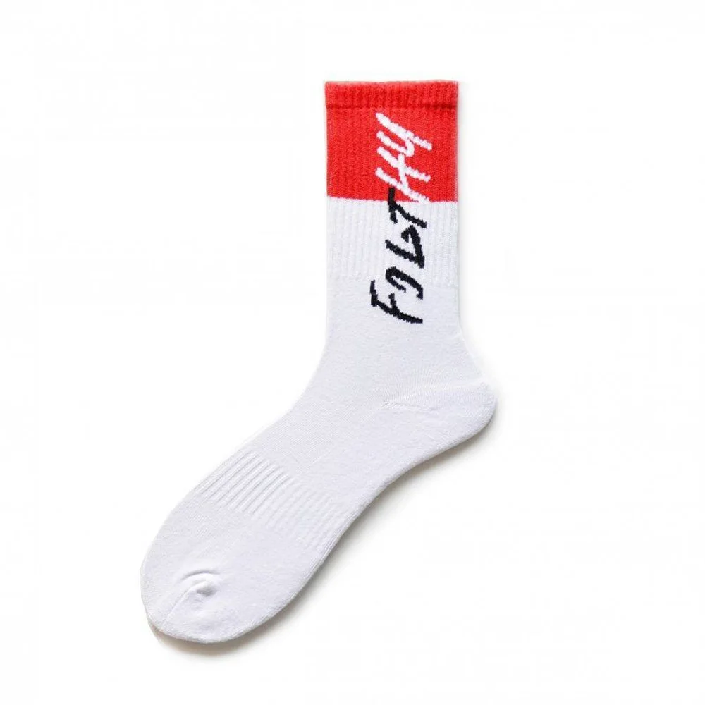 

Alphabet Sports Basketball Socks Wool Circle Thickened Sweat Absorbent White Socks Matching Color Mid-tube Socks Street Shot