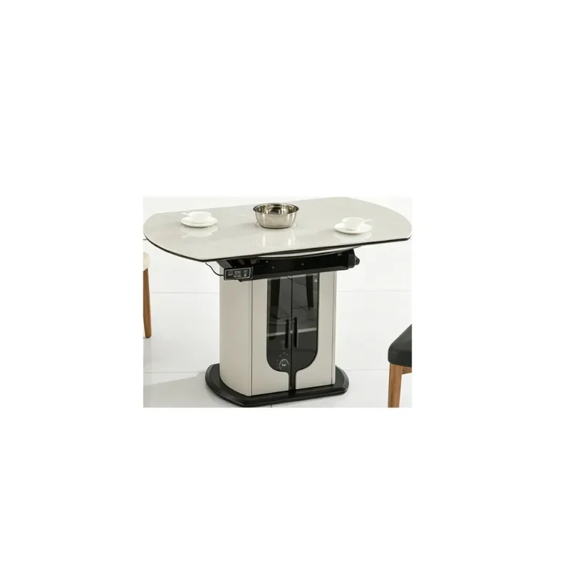 Modern Sintered Stone Dining Table Extendable Round Square Folding Kitchen Table for Small Apartment Space Saving Storage