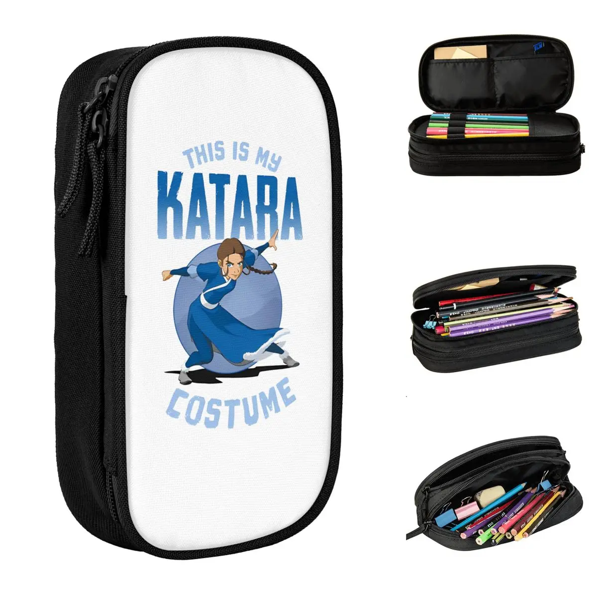 avatar the last airbender my katara costume pencil case pen holder bolsa para criancas grande capacidade presentes de escritorio novo 01