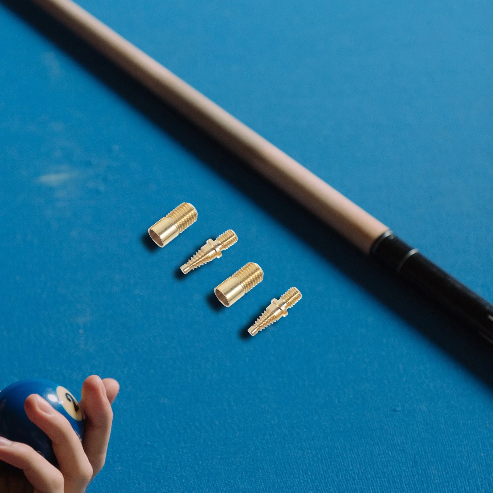 

2 Sets Extension Club Handle Snooker Screw Extended Copper Billiard Accessories