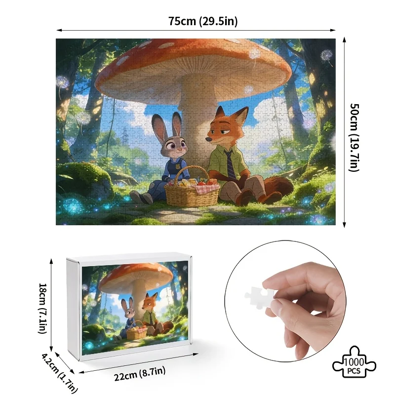 ディズニー ズートピア ジュディ・ホップスとニック・ワイルド ポスターパズル 1000ピース |   高難易度、大人向けの教育エンターテイメントゲーム、ギフトに最適