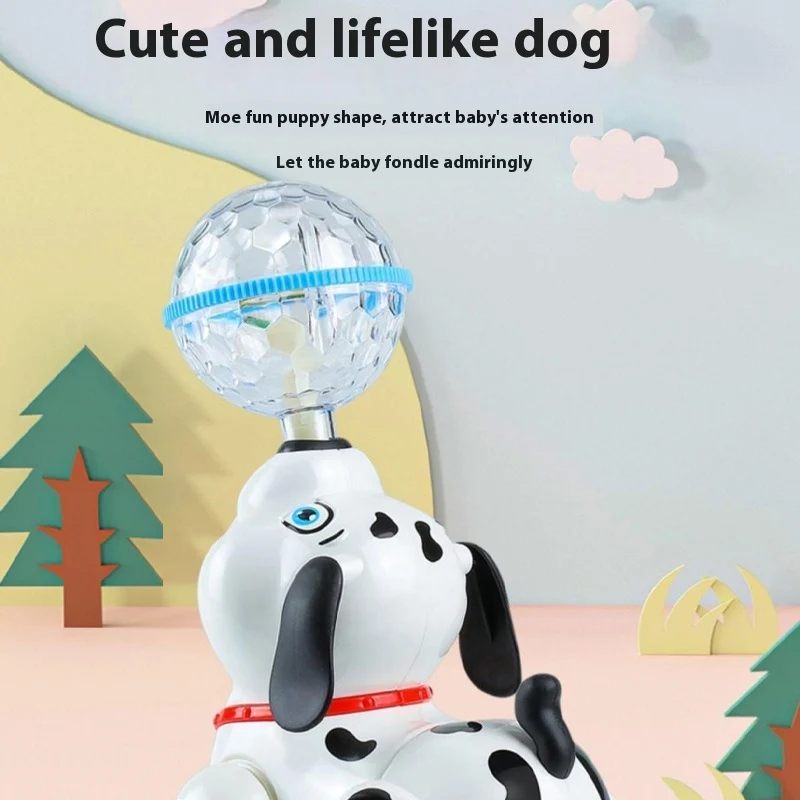 Rotating Stunt Top Ball Puppy Cool Light Music Electric Toy Parent Child Interactive Toy Gift
