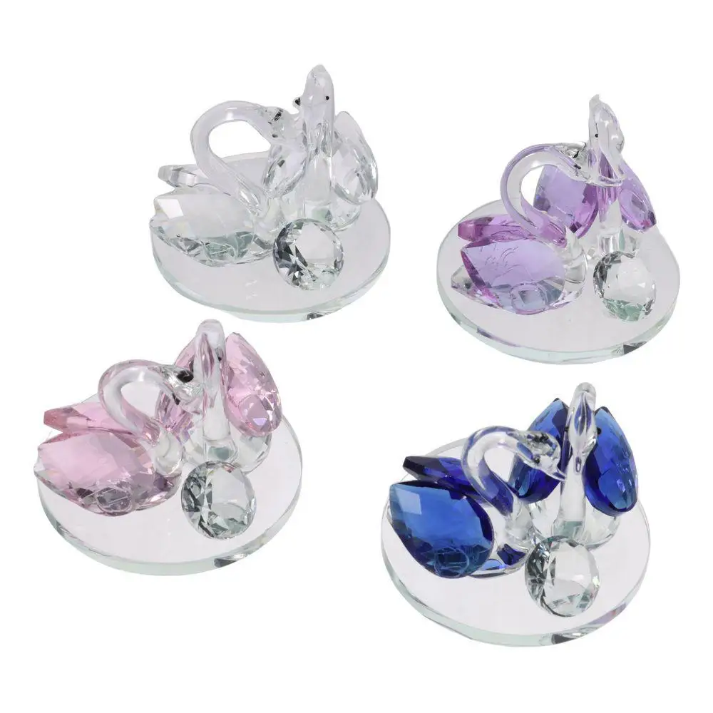 Beautiful Glass Home Decoration, Cute Swan Statue, Home Decoration, Dining Table Family Collection Gift, Home Crystal Decoration