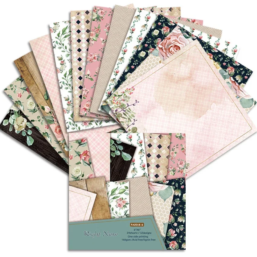 

12 Sheets Right Now Craft Paper Pads Cutting Dies Art Background Origami Scrapbooking Card Making