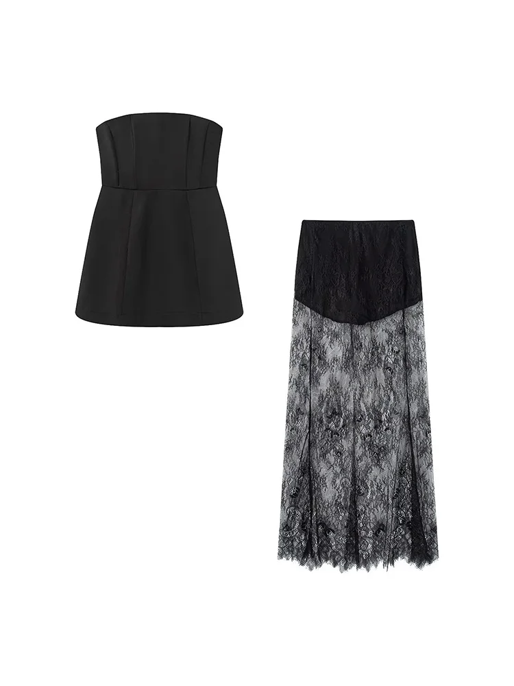 Siyang moda feminina 2 peças conjuntos sólido sem costas zíper espartilho topos & saia de cintura alta do vintage feminino chique senhora saias conjunto