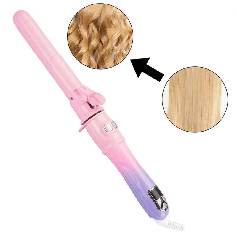 Hot Sale Automatic Hair Curler Left & Right Rotating LCD Display Ceramic Curling Iron Household Styling Tool
