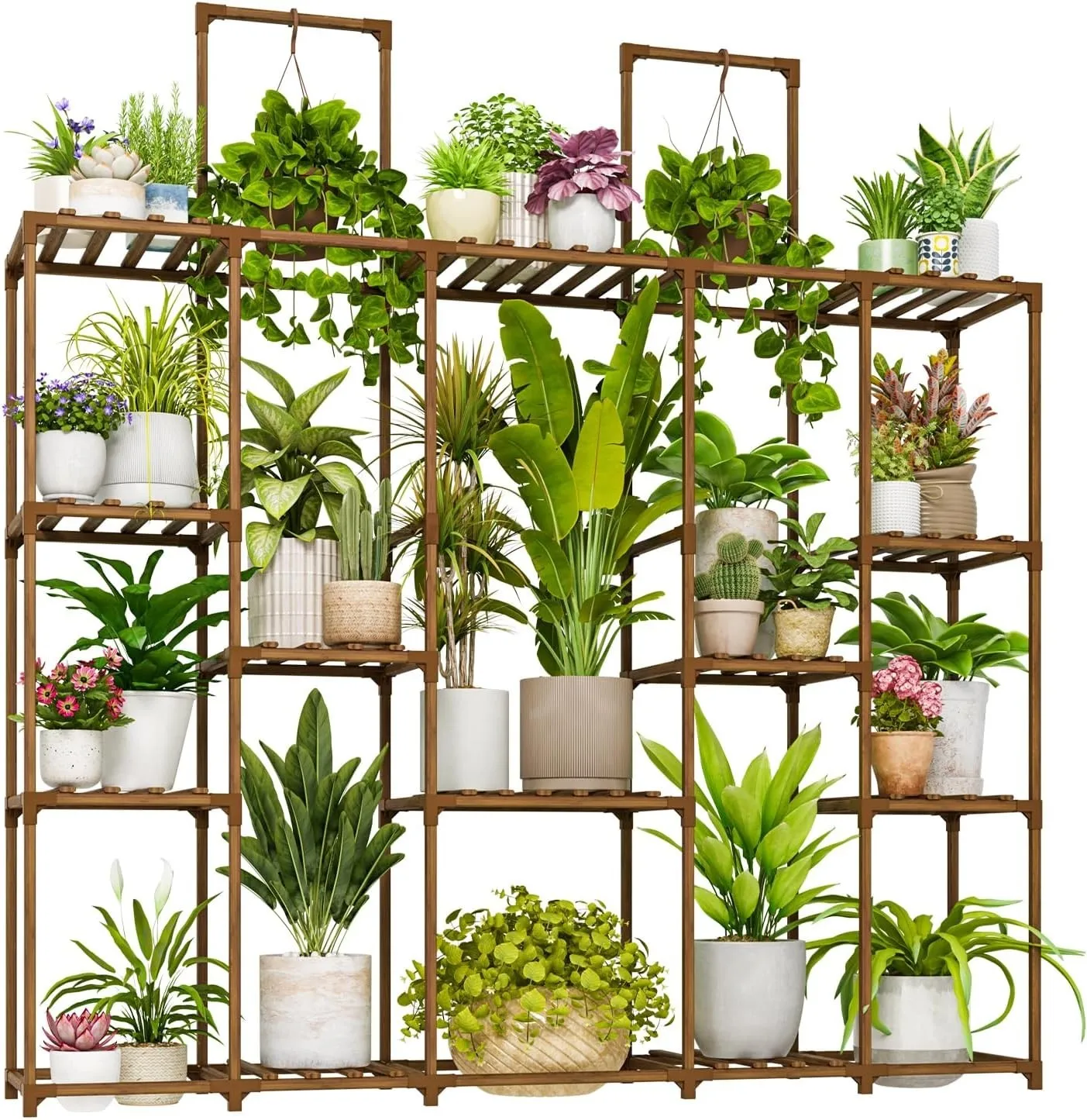 

Large Plant Shelf Plant Stand Indoor 62.2" Tall Outdoor Plant Holder Wood
