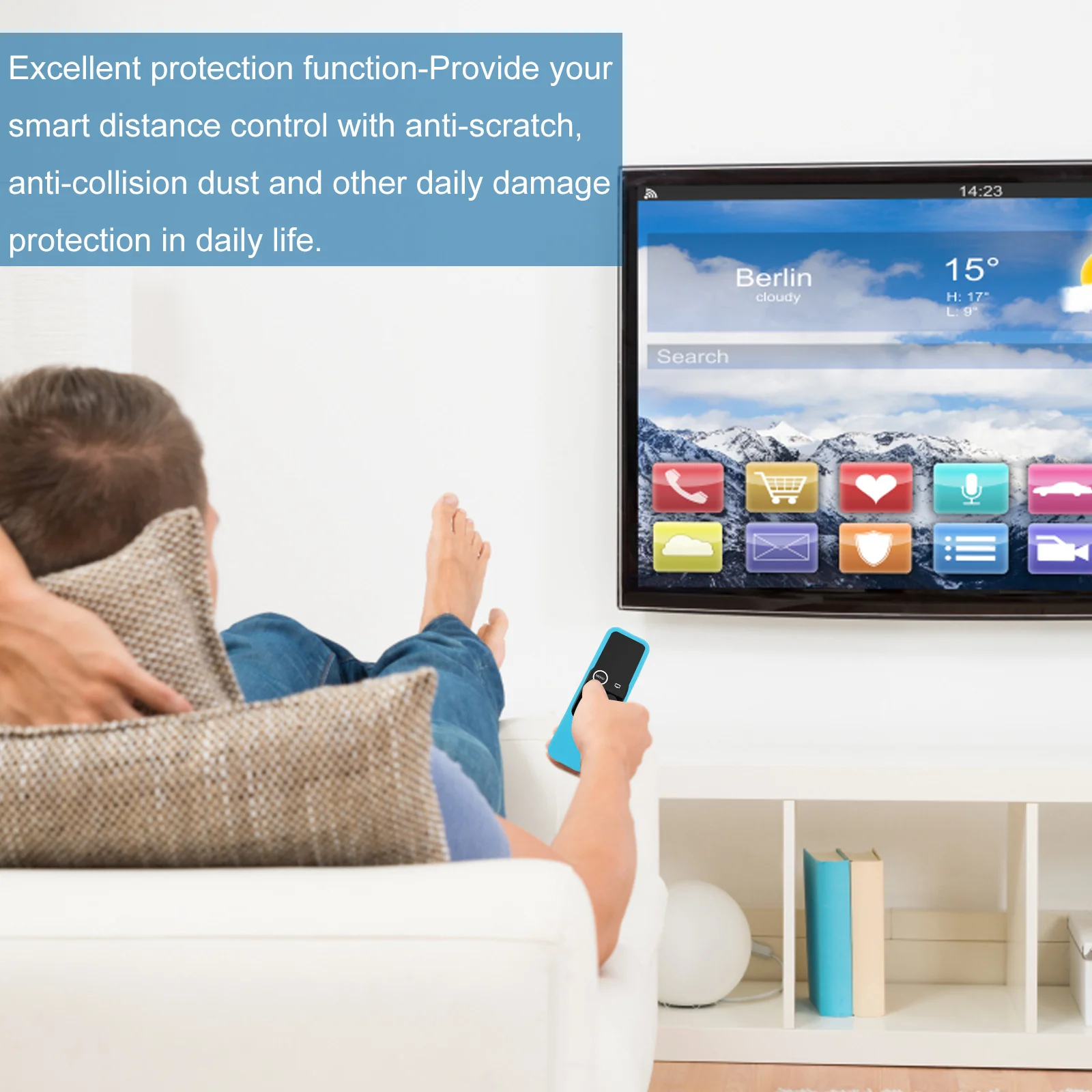 

2Pcs Remote Protective Cover Silicone Case Soft Durable Slim Fit Easy Install Compatible for Apple Remote Protector