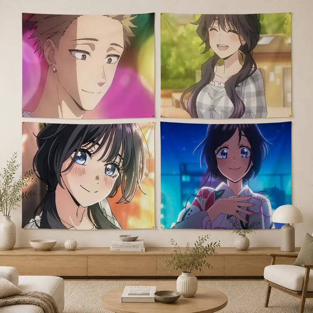 Rintaro T-Tsumugi K-Kaoruko Waguri Flag Digital Printing Banner for Garage Wall Out Door Decoration