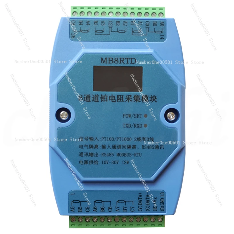 PT100 PT1000 8-channel Platinum Resistance Channel Isolated Temperature Acquisition Module MODBUS RS485