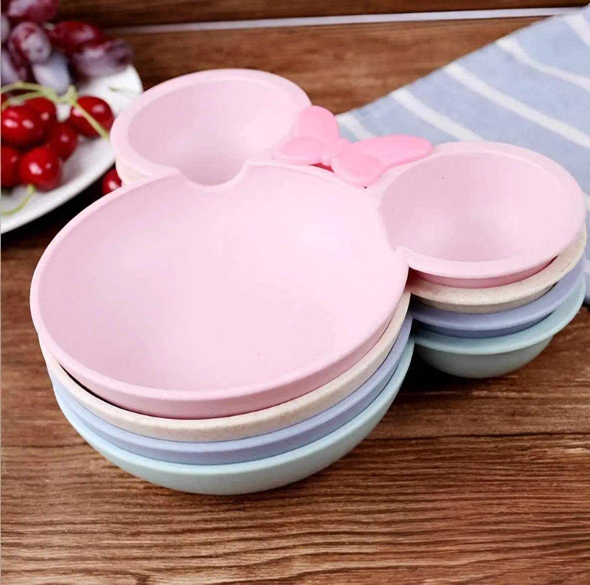 Kindergeschirr, Kindergeschirr-Set, 3-teilig, Kunststoff, Löffel, Gabel, Kinder, Kleinkind, Teller, Schüssel, Geschirr, Teller-Set – Detail 6