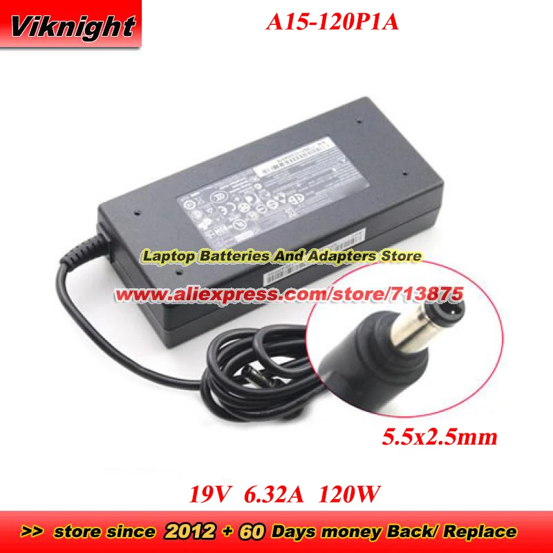 19V 6.32A 120W A15-120P1A 5.5x2.5mm AC Adapter for A11-120P1A N580VD FX503VD G550JK GL752VW MS-16G5 AD-12019G PA5083U-1ACA