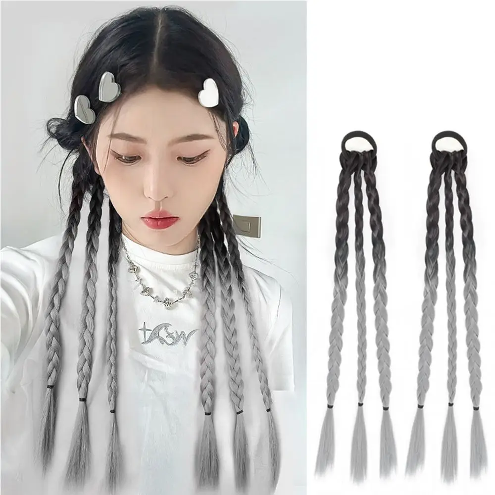 Fiber Boxing Braiding Hair Gradient Color Ponytail Wig Hair Rope Braiding Hairpieces Wig Twist Braiding Fake Ponytail