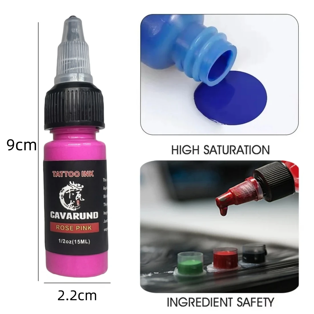 New CAVARUND Tattoo Ink 0.5oz (15ml) One Bottle Professional Tattoo Ink Set Suitable For Beginner Tattoo Artist Supply