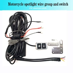 Motorcycle Spotlight Cable and Switch Control Low Beam High Beam 12V 24V Strobe CNC Aluminum Alloy Wired Switch