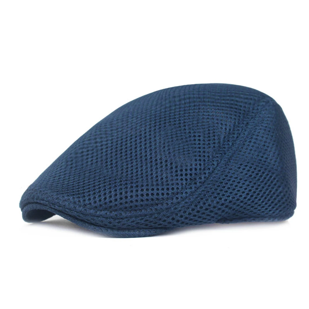 

Men Mesh Caps Flat Newsboy Hat Summer Breathable Berets Caps for Men
