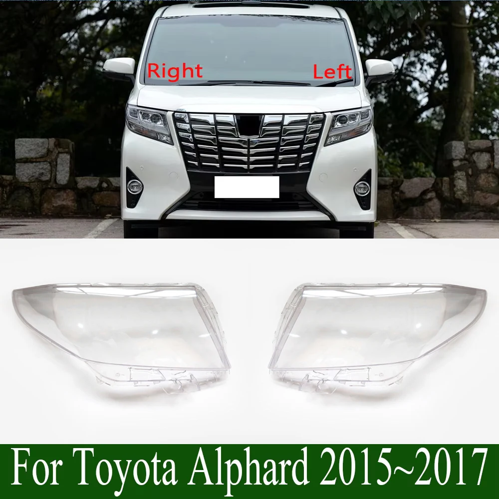 

Car Front Headlight Cover Headlamp Lampshade Lampcover Head Lamp light Covers Lens Shell Caps 2015 2016 2017 For Toyota Alphard