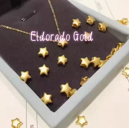 

Золотые украшения Eldorado: подвеска-звезда из чистого золота 999 пробы (24 карат) + золотые цепочки 18 карат для девочек