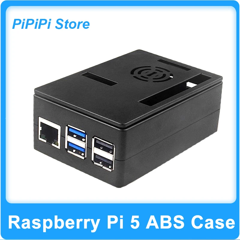 

Raspberry PI 5 ABS Case large-capacity Compatible Multi-Purpose with Removable Cover and Fan Mount official cooler, 3.5inc LCD