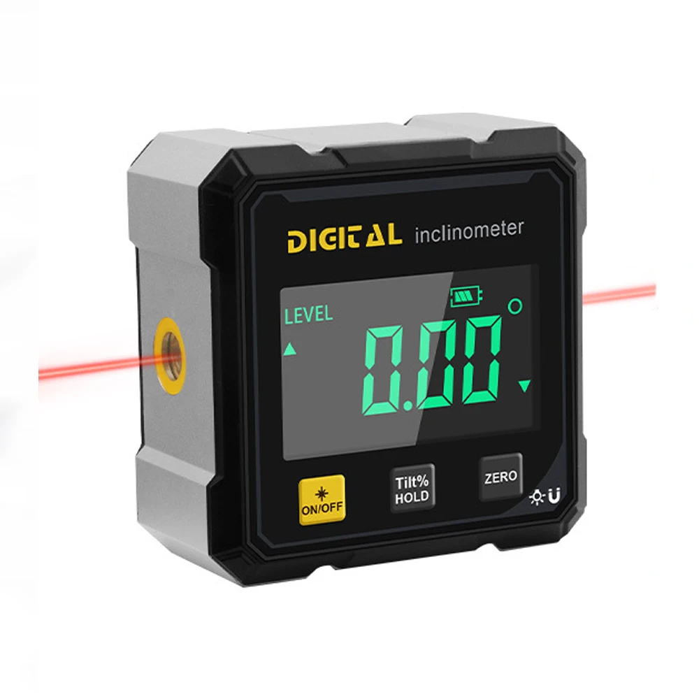 Household Double Sided Laser Inclinometer Multifunctional Four Sided Magnetic Absorption Angle Level Small Slope Measuring Tools