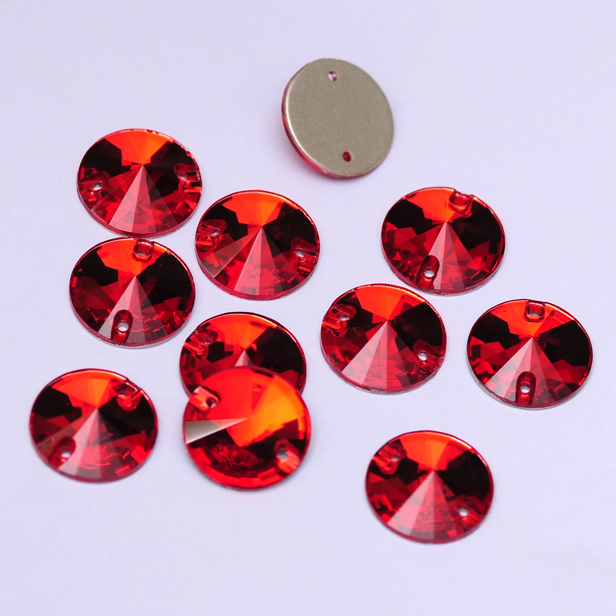 YANRUO 3200 Rivoli Light Siam Crystal Beads Red Glass Rhinestones Flatback Applique Gems Strass For DIY Accessories