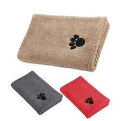 Embroidered Pet Towel Microfiber Soft Smoothing 35X75CM 50X100CM Breathable Absorbent Quick-dry Thick Dog Cat Bath Warming Blank