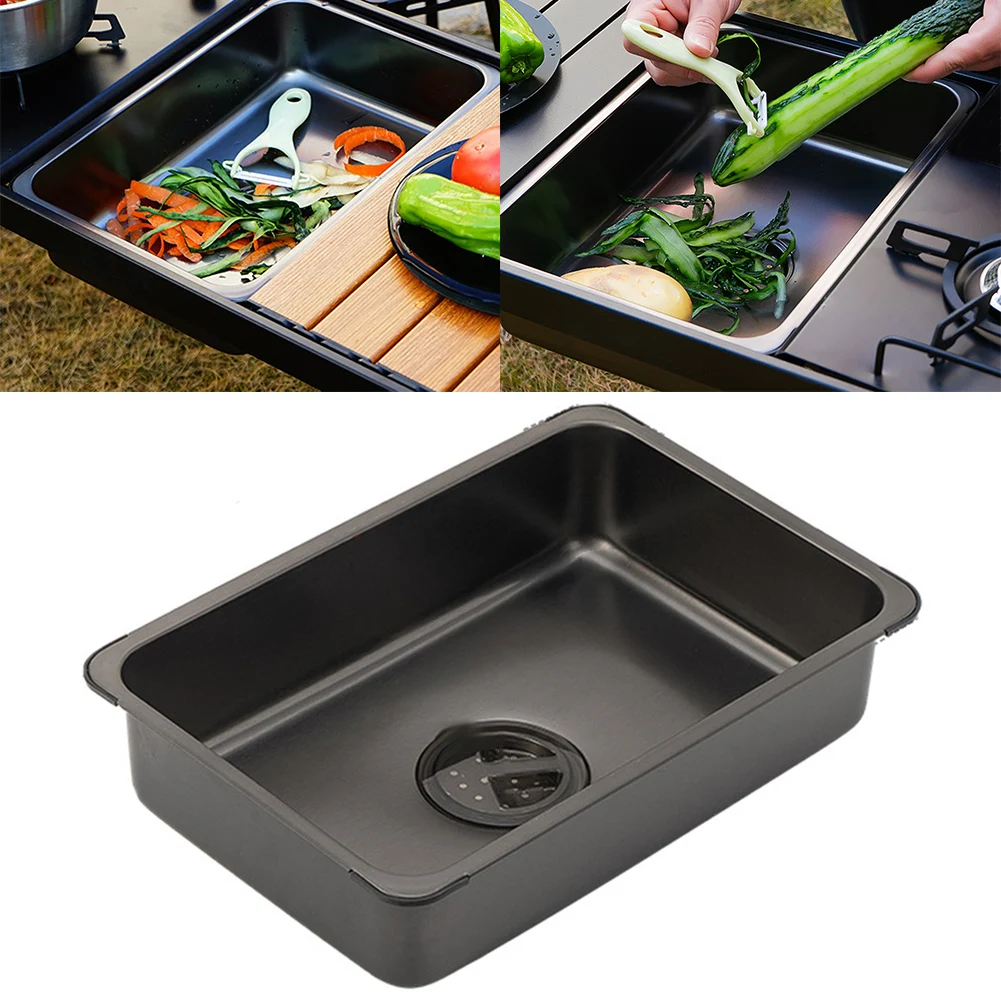 

Stainless Steel For Outdoor Sink Basin for Camping and Picnic 5 5L Lightweight Design with Innovative Drain System