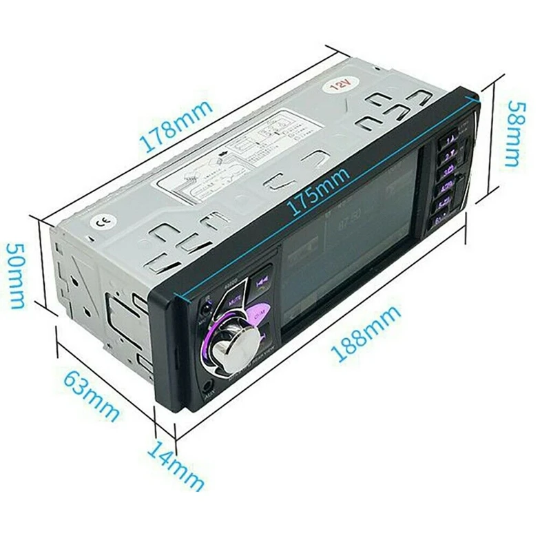 

4.1 Inch 1 Din Car Radio Touch Screen Autoradio Car Stereo FM Radio MP5 Player Bluetooth Support Rearview Camera 2 USB Ports