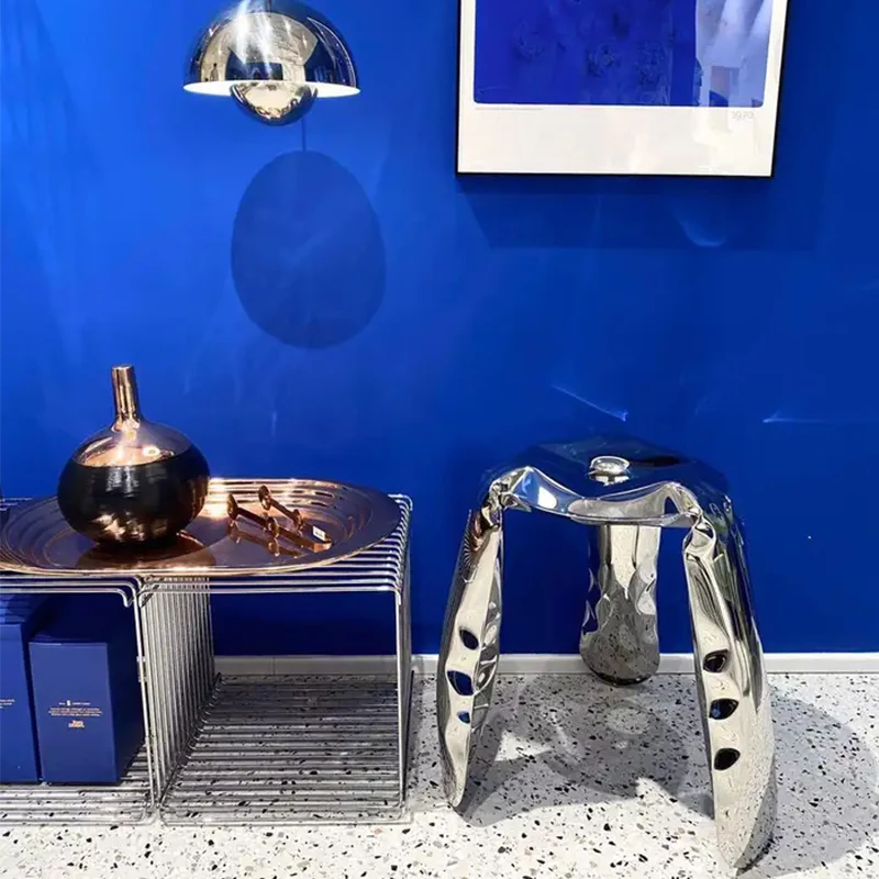 

Mirror High Quality Stainless Steel Casual Restaurant Chair Villa Hotel Showroom Lounge Decoration Children's Chair