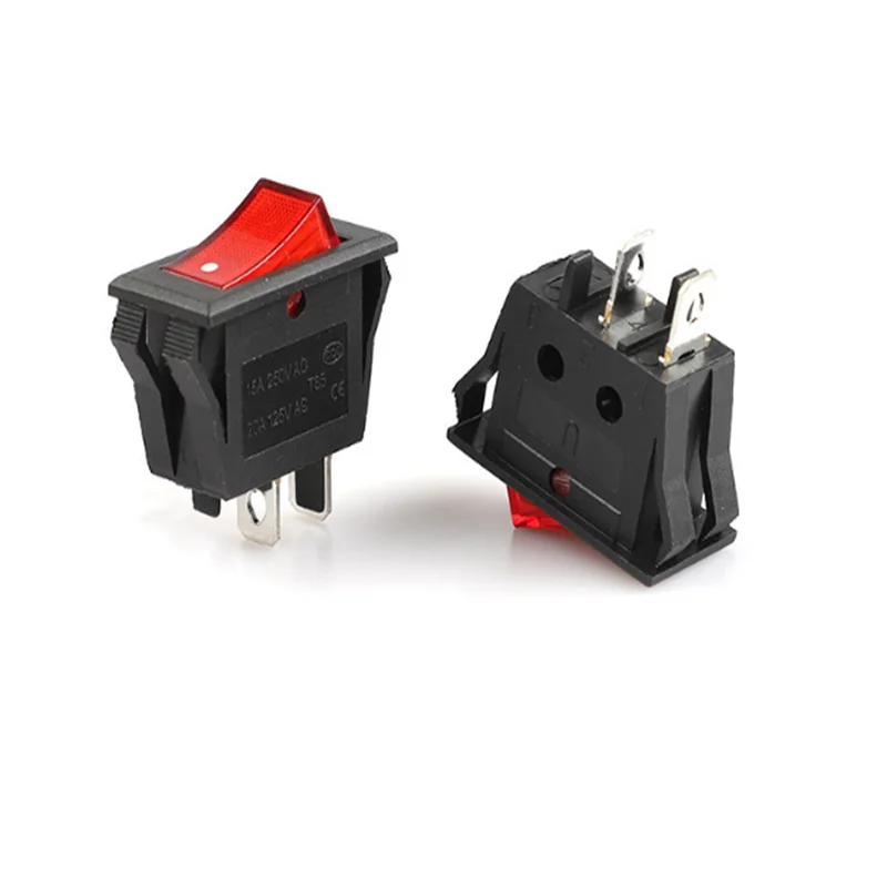 

10 шт. KCD3 ВКЛ-ВЫКЛ 16 А 2-контактный точечный светящийся SPST защелкивающийся клавишный переключатель однополюсный 2-позиционный с 12/220 вольт