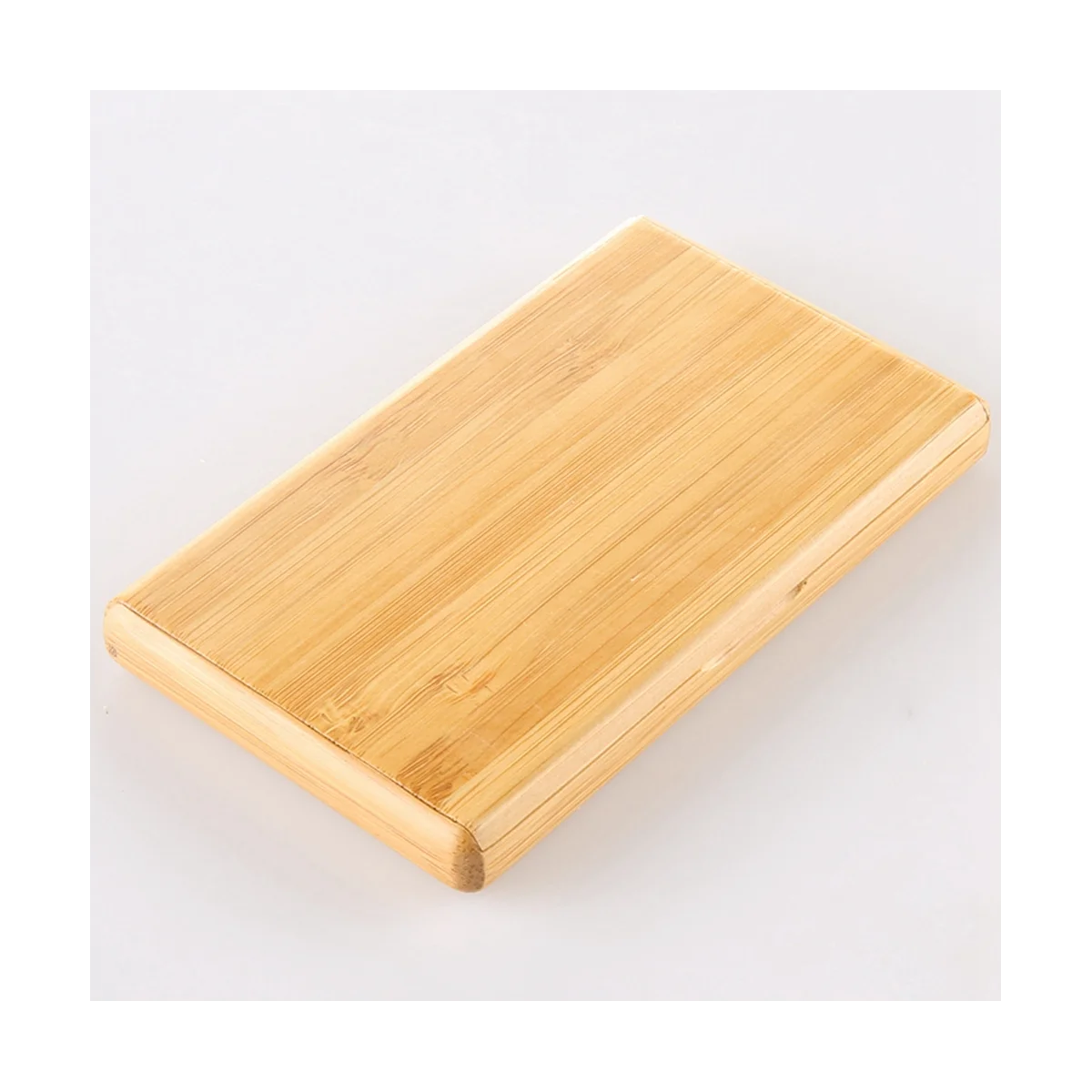 حامل بطاقات أعمال خيزران محمول ، صندوق تخزين قابل للطي