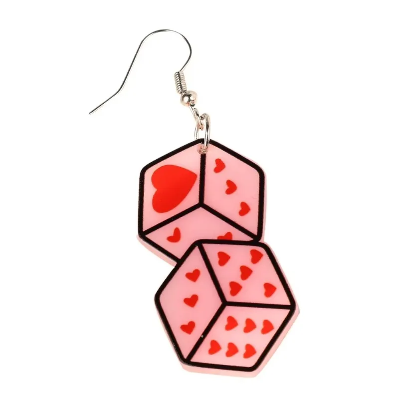 Cartoon Style Girl Game Controller Dice Card Acrylic Earrings Personalized Girl Earrings Wholesale Jewelry Accessories
